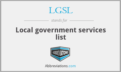 LGSL - Local government services list
