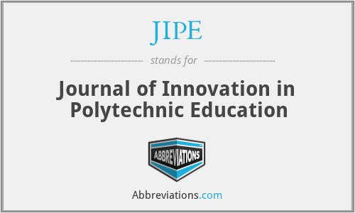 JIPE - Journal of Innovation in Polytechnic Education