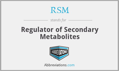RSM - Regulator of Secondary Metabolites