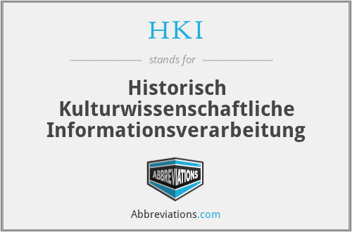HKI - Historisch Kulturwissenschaftliche Informationsverarbeitung