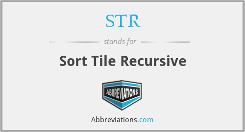STR - Sort Tile Recursive