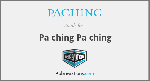 PACHING - Pa ching Pa ching