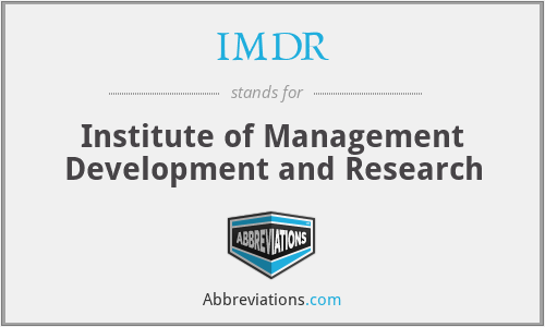 IMDR - Institute of Management Development and Research