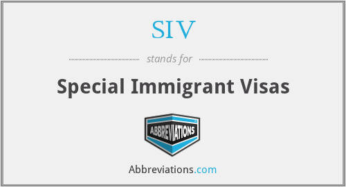 SIV - Special Immigrant Visas