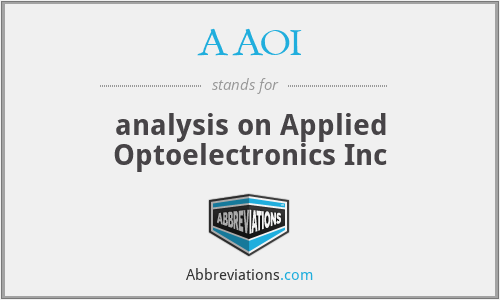 AAOI - analysis on Applied Optoelectronics Inc