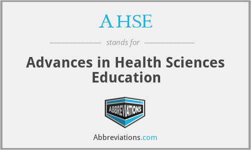 AHSE - Advances in Health Sciences Education