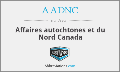 AADNC - Affaires autochtones et du Nord Canada