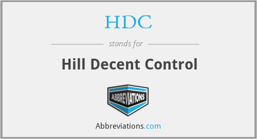 HDC - Hill Decent Control