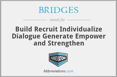 BRIDGES - Build Recruit Individualize Dialogue Generate Empower and Strengthen