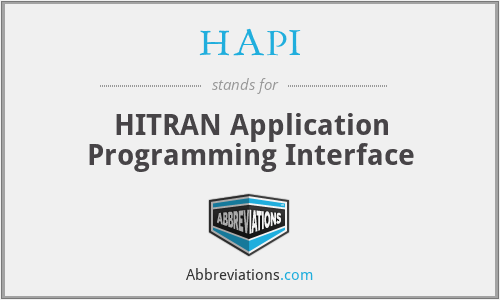 HAPI - HITRAN Application Programming Interface