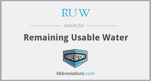 RUW - Remaining Usable Water