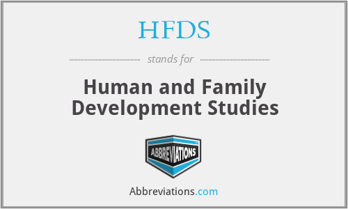 HFDS - Human and Family Development Studies