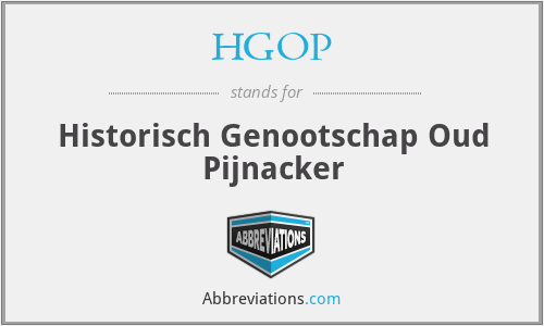 HGOP - Historisch Genootschap Oud Pijnacker