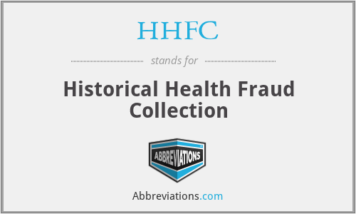 HHFC - Historical Health Fraud Collection
