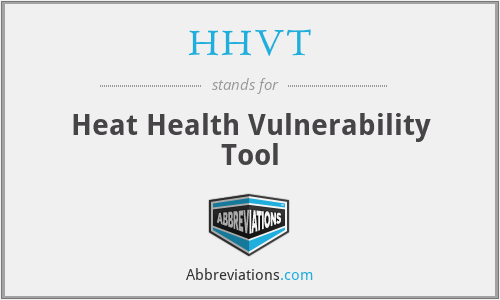 HHVT - Heat Health Vulnerability Tool