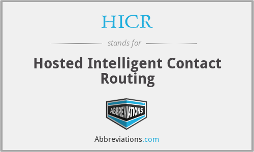 HICR - Hosted Intelligent Contact Routing
