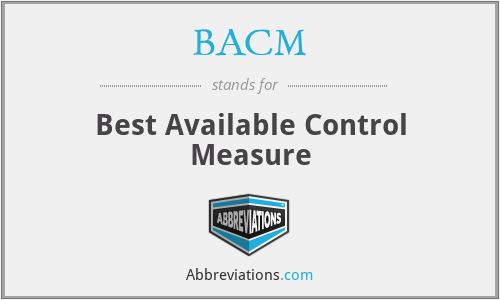 BACM - Best Available Control Measure