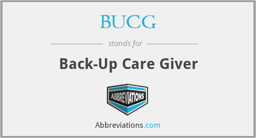 BUCG - Back-Up Care Giver