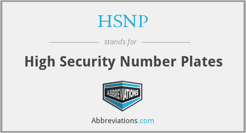 HSNP - High Security Number Plates