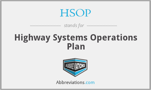 HSOP - Highway Systems Operations Plan