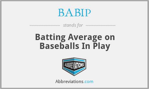 BABIP - Batting Average on Baseballs In Play
