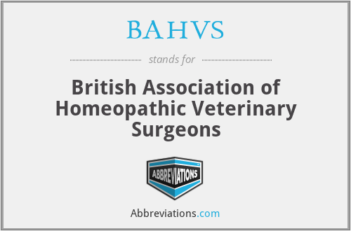 BAHVS - British Association of Homeopathic Veterinary Surgeons