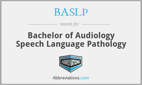 BASLP - Bachelor of Audiology Speech Language Pathology