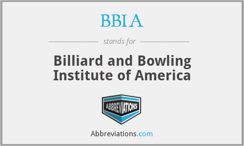 BBIA - Billiard and Bowling Institute of America