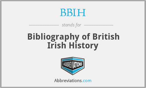 BBIH - Bibliography of British Irish History