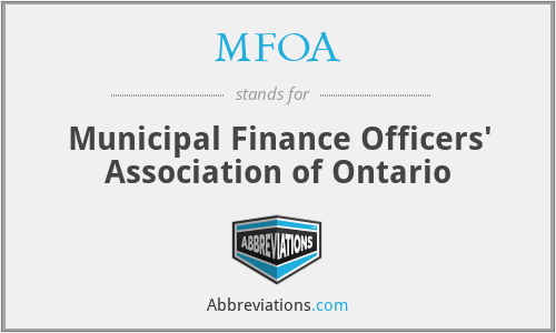 MFOA - Municipal Finance Officers' Association of Ontario