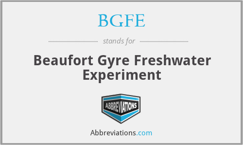 BGFE - Beaufort Gyre Freshwater Experiment