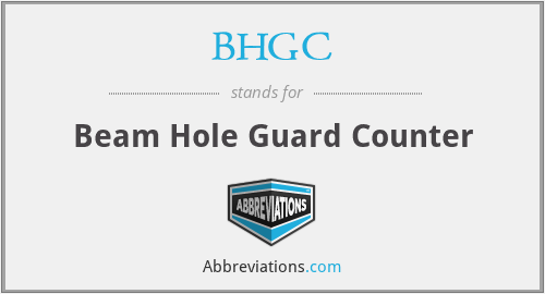 BHGC - Beam Hole Guard Counter