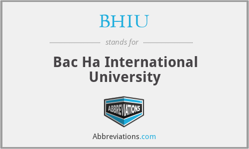 BHIU - Bac Ha International University