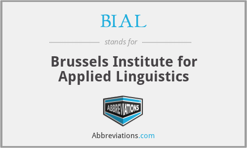BIAL - Brussels Institute for Applied Linguistics