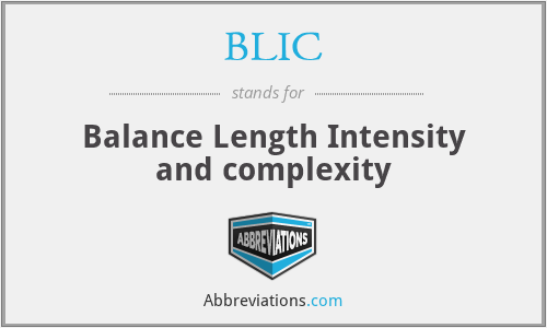 BLIC - Balance Length Intensity and complexity