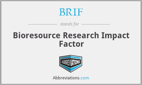 BRIF - Bioresource Research Impact Factor
