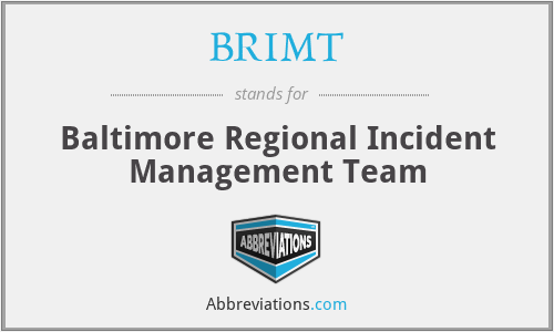 BRIMT - Baltimore Regional Incident Management Team