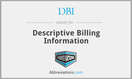 DBI - Descriptive Billing Information