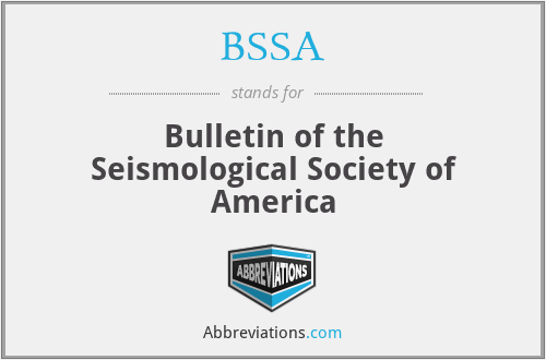 BSSA - Bulletin of the Seismological Society of America