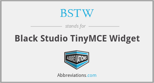 BSTW - Black Studio TinyMCE Widget