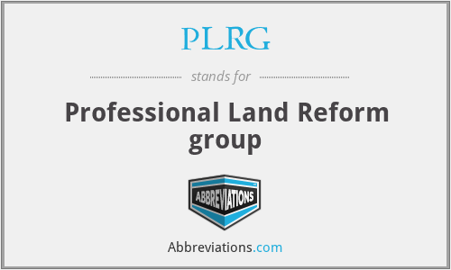 PLRG - Professional Land Reform group