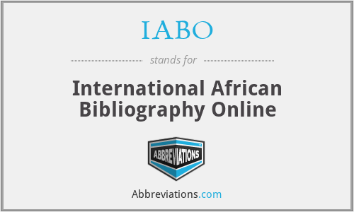 IABO - International African Bibliography Online
