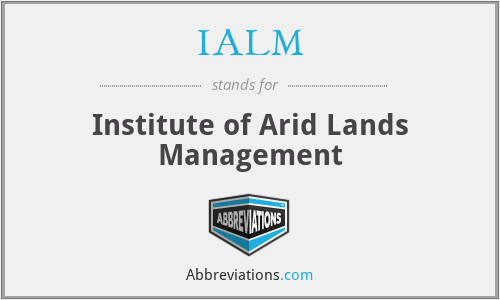 IALM - Institute of Arid Lands Management