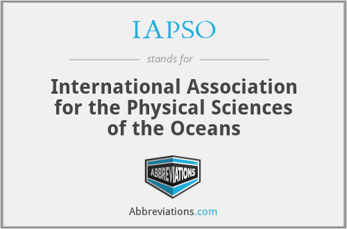 IAPSO - International Association for the Physical Sciences of the Oceans
