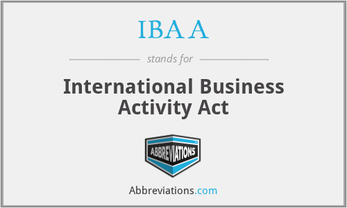 IBAA - International Business Activity Act