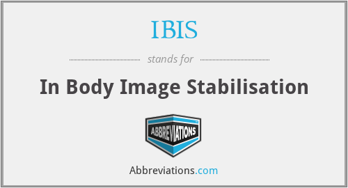 IBIS - In Body Image Stabilisation