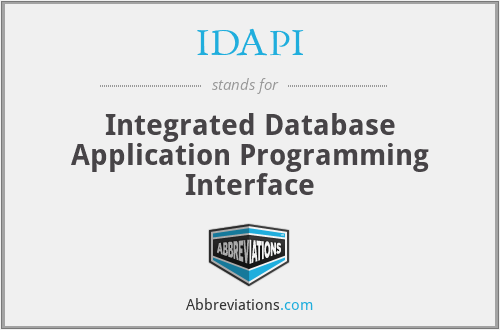IDAPI - Integrated Database Application Programming Interface