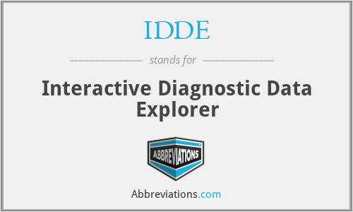 IDDE - Interactive Diagnostic Data Explorer
