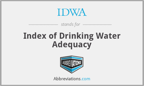 IDWA - Index of Drinking Water Adequacy