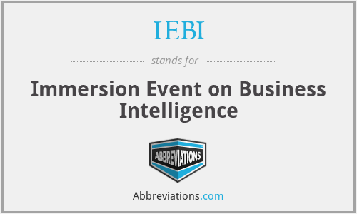 IEBI - Immersion Event on Business Intelligence